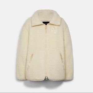 Coach Cream Sherpa Zip Jacket